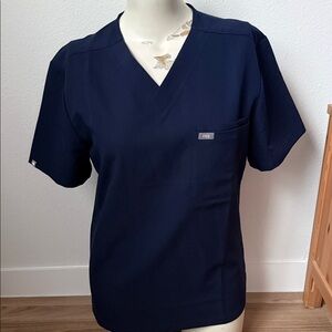 Figs Navy V-Neck Men’s Medical Scrub Top